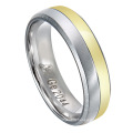 Fancy Design Gold Plated Titanium Ring with CZ or Diamond Stones for Ladies Ring